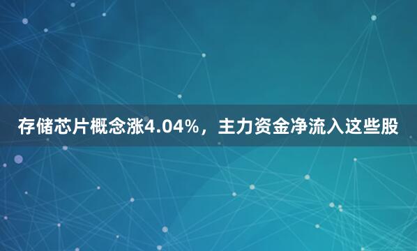 存储芯片概念涨4.04%，主力资金净流入这些股