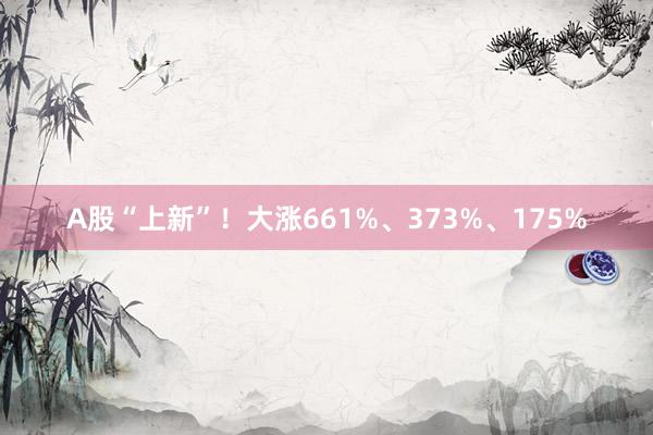 A股“上新”！大涨661%、373%、175%