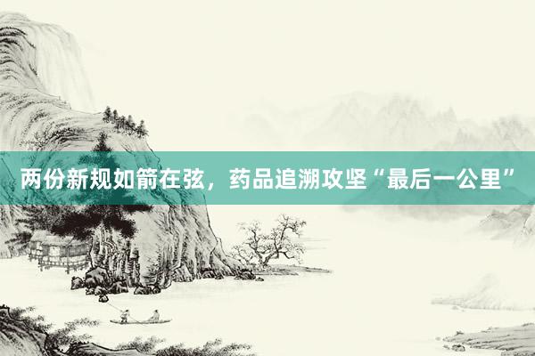 两份新规如箭在弦，药品追溯攻坚“最后一公里”