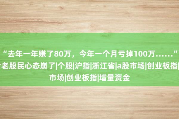 “去年一年赚了80万,今年一个月亏掉100万……”浙江80后老股民心态崩了|个股|沪指|浙江省|a股市场|创业板指|增量资金