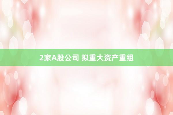 2家A股公司 拟重大资产重组