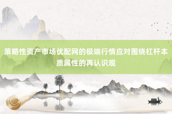 策略性资产市场优配网的极端行情应对围绕杠杆本质属性的再认识观