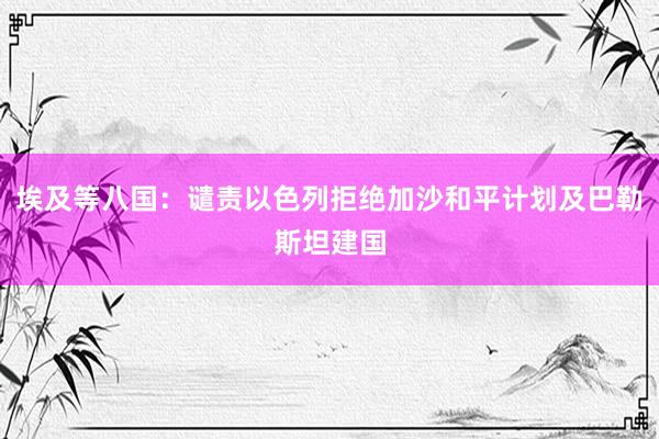 埃及等八国：谴责以色列拒绝加沙和平计划及巴勒斯坦建国