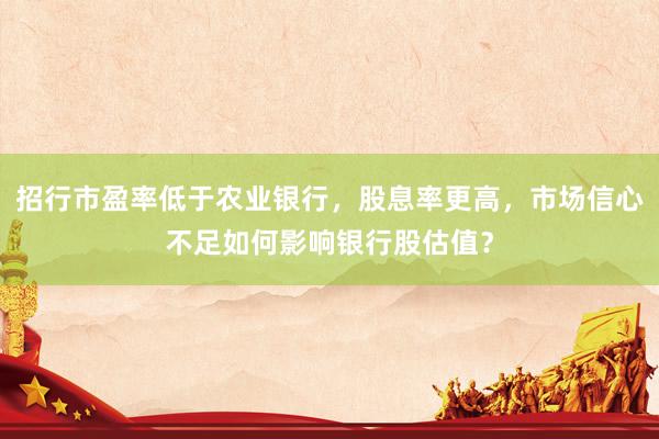 招行市盈率低于农业银行，股息率更高，市场信心不足如何影响银行股估值？