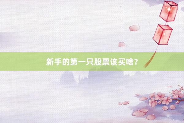 新手的第一只股票该买啥？