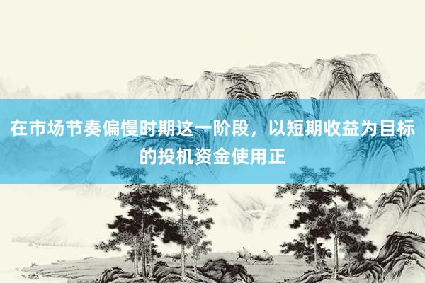 在市场节奏偏慢时期这一阶段，以短期收益为目标的投机资金使用正