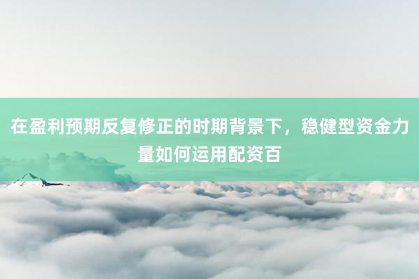 在盈利预期反复修正的时期背景下,稳健型资金力量如何运用配资百