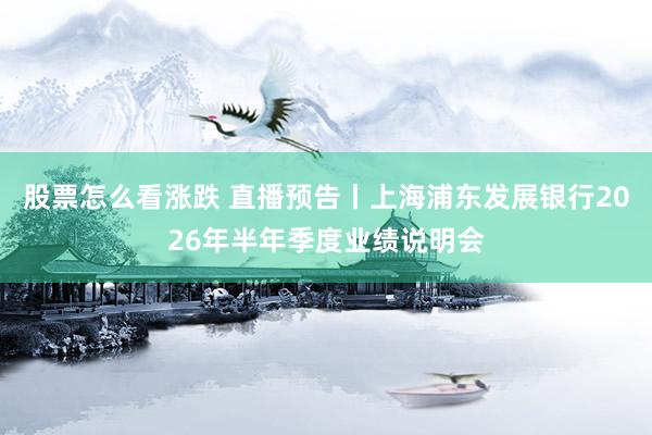 股票怎么看涨跌 直播预告丨上海浦东发展银行2026年半年季度业绩说明会