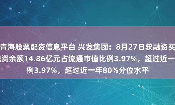 青海股票配资信息平台 兴发集团：8月27日获融资买入1.17亿元，融资余额14.86亿元占流通市值比例3.97%，超过近一年80%分位水平