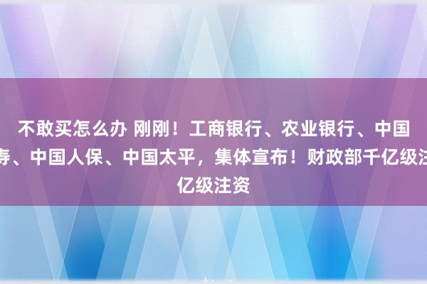 不敢买怎么办 刚刚!工商银行、农业银行、中国人寿、中国人保、中国太平,集体宣布!财政部千亿级注资