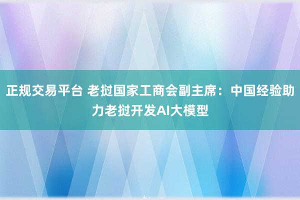 正规交易平台 老挝国家工商会副主席：中国经验助力老挝开发AI大模型