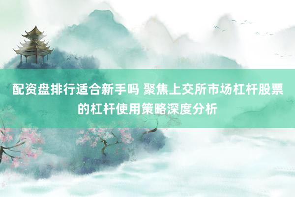 配资盘排行适合新手吗 聚焦上交所市场杠杆股票的杠杆使用策略深度分析