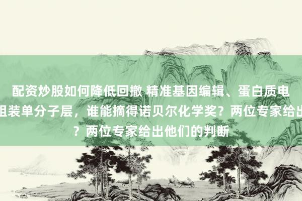 配资炒股如何降低回撤 精准基因编辑、蛋白质电子转移、自组装单分子层，谁能摘得诺贝尔化学奖？两位专家给出他们的判断
